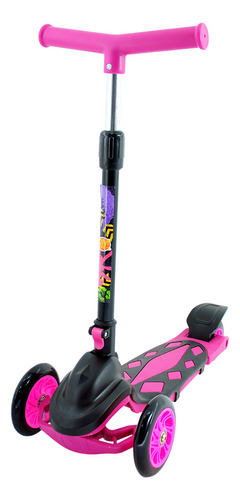 Patinete Juvenil 3 Rodas Radical Power Rosa Brinquedo Menina