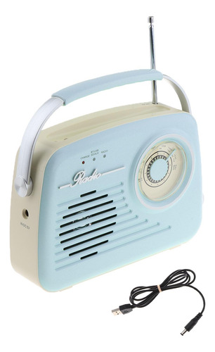Radio Portátil Con Bluetooth, Recargable, Fácil De Azul