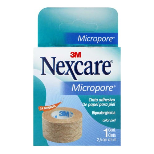 Cinta Adhesiva 3m Nexcare Micropore 2.5cm X 5m Piel 1piezas Color Beige