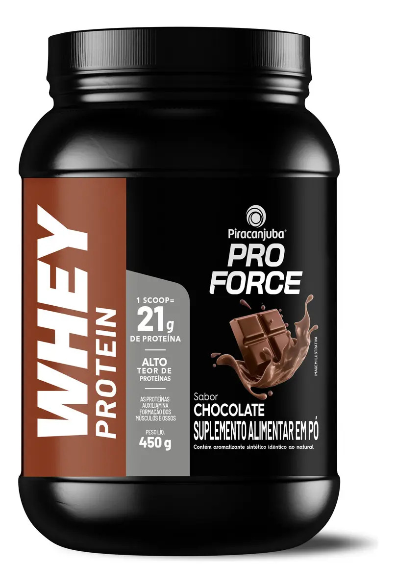 Whey Em Po 21g proteina Chocolate Piracanjuba 450g