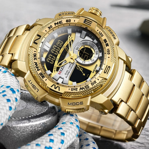 Relogios Masculinos A Prova D Água Aço Inoxidável Dourado