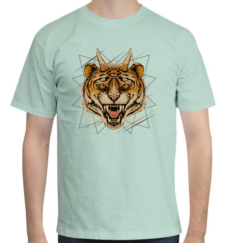 Playera De Tigre Con Cuernos - Arte Conceptual - Moda