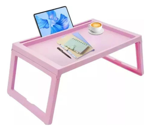 Mesa Portatil Plegable Bandeja Notebook Desayuno Cama Full Rosa