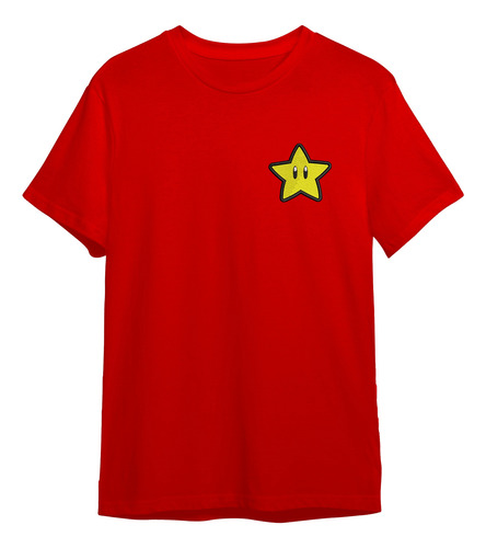 Playera Algodon Bordada Estrella Feliz Video Juego Vida