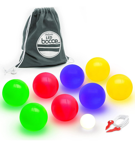 Gosports 100mm Led Bocce Ball Set - Incluye 8 Luz Wx