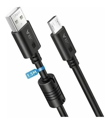 Micro Usb Cable V8 De 1.5 Mts 1hora Blanco/negro