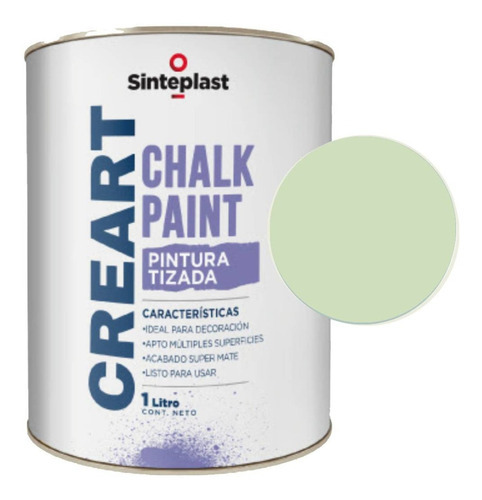 Creart Chalk Pintura A La Tiza Sinteplast 1l Color Verde Pacifico