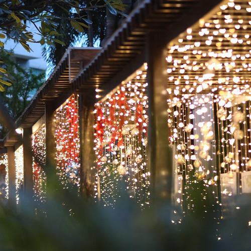 Luces Navideñas De Aurio Icicle Al Aire Libre, 12.3ft 135 Le