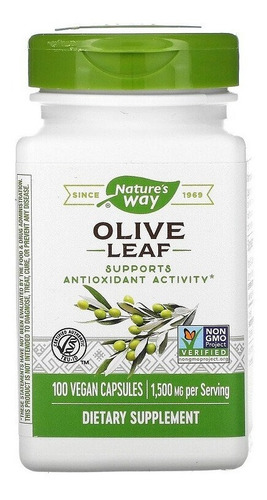 Natures Way Olive Leaf 1500mg 100caps Sabor Neutro
