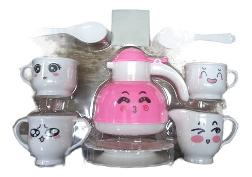 Set 9 Piezas De Tetera Tazas Platos Cucharitas Para Niñas