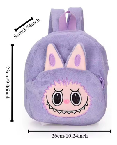 Mochila Labubu Morral Dibujos Animados Suave De Peluche 26x23 Cm