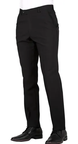 Pantalon De Vestir Yale Hombre Negro Poliester 10022 1268