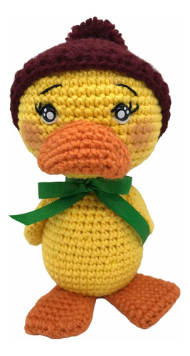 Pato Muñeco Tejido A Mano Peluche Amigurumi Juguete Adorno