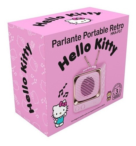 Imagen 2 de 4 de Parlante Pequeño Tv Bt Hello Kitty Hka-f07