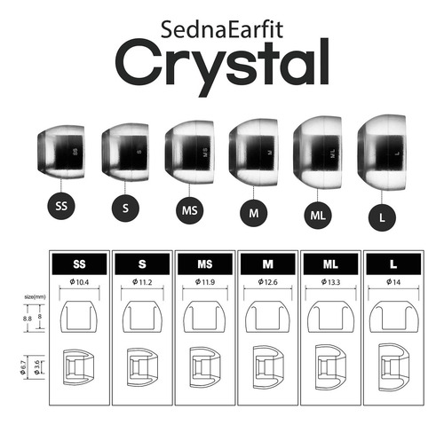 Azla Sednaearfit Crystal Standard (m) Almohadillas Para De Y