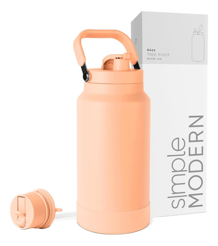 Botella De Agua Acero Inoxidable Asa Bellini Pajita De Viaje
