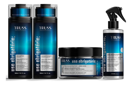 Truss Uso Obrigatório Kit Shampoo Condicionador Máscara E Re