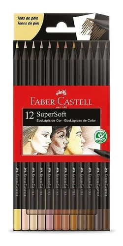  Lapices De Colores Faber Castell X12 Super Soft Tonos Piel