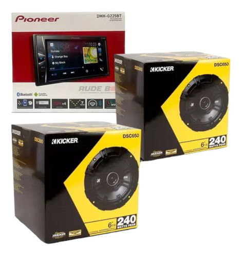 Estereo Pantalla Pioneer+4 Bocinas Kicker 6.5+adaptador