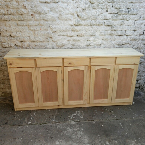 Imagen 4 de 10 de Bargueño Aparador Bajo Alacena Mueble Cocina Madera 5 Puerta