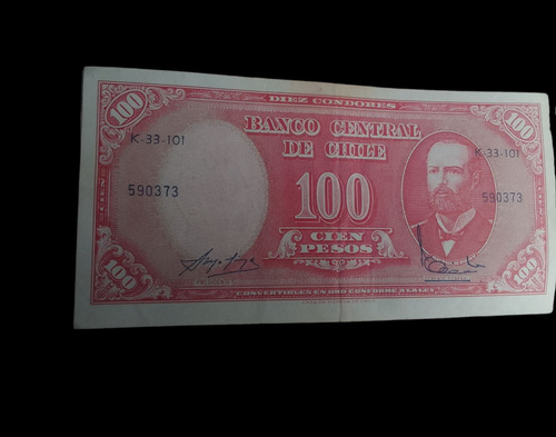 Billete Chile 10 Centesimos De Escudo Molina Ibáñez K-33-101