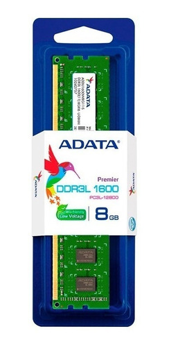 Imagen 1 de 3 de Memoria Ram Ddr3l Adata 8gb 1600 Mhz Udimm Pc Escritorio
