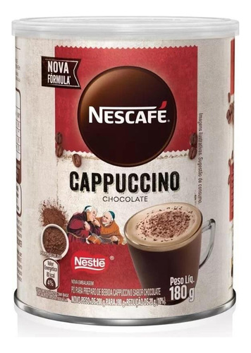 Café instantâneo cappuccino Nescafé Cappuccino chocolate lata 180 g