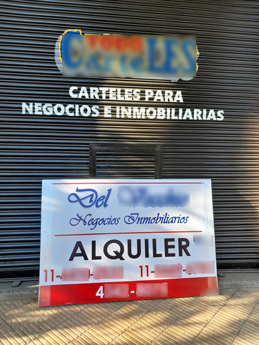 Pack X3 Carteles 1x0.80m Inmobiliarias Madera Y Lona Personalizado