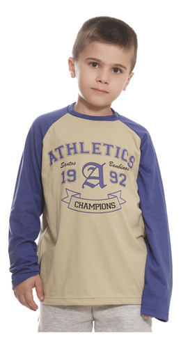 Remera Camiseta Estampada Athletic Ranglan Santos Bambinos