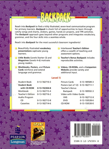 Backpack 5. Student Book C/cd - Pinkley, Herrera