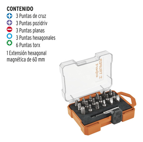 2 Pzas Juego De 19 Puntas 1 S2 Truper Expert 11885