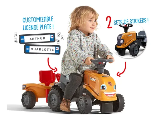 Tractor Ride-on Toy Falk Case Ce Con Remolque, Rastrillo Y P