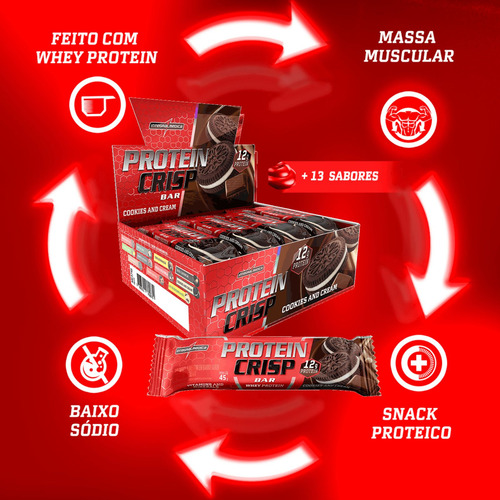 Barra Protein Crisp Bar Cookies E Cream Integralmedica12x45g