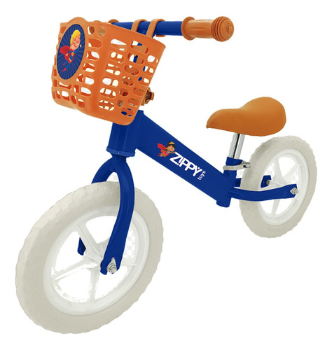Bicicleta De Equilíbrio Com Cestinha Zippy Aro 12 Cor Azul