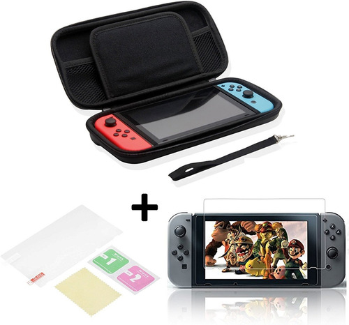 Nintendo Switch Estuche Case Rigido + Mica Vidrio Templado