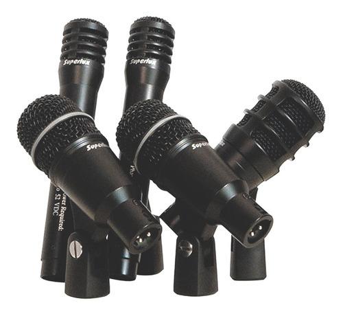 Kit Microfone Para Bateria Drk A3 C2 1 Bumbo 2 Tons 2 Over Cor Preto