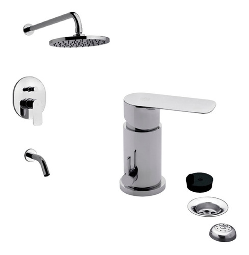 Combo Griferias Fv Coty Monocomando Baño Bidet Ducha Emb