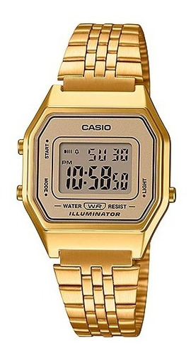 Reloj Mujer Casio La680wga-9 Dorado Digital / Lhua Store