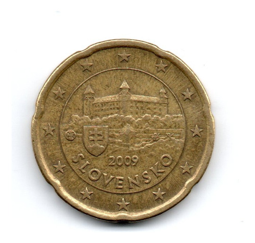 Eslovaquia Moneda 20 Euro Cent Año 2009 Km#99