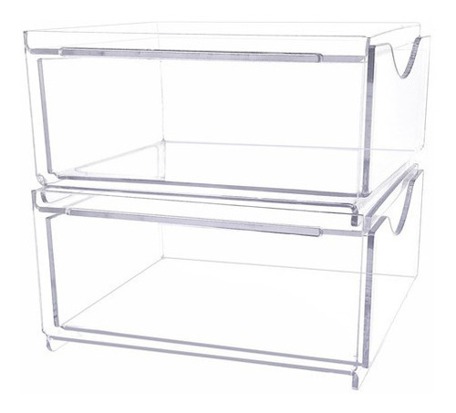 Organizador Multiuso Cristal Transparente 2 Gavetas