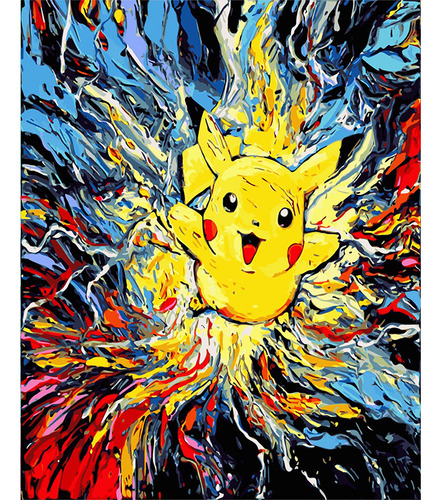 Kit De Pintura Colores Diy Pikachu, Pintura Al Óleo Digital