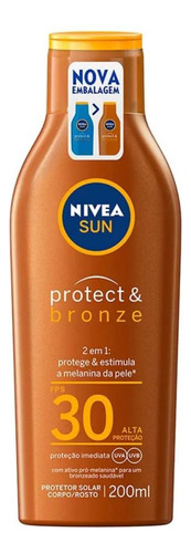 Protetor Solar Nivea Sun Protect & E Bronze Fps 30 200 Ml