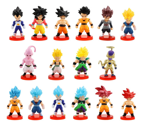 Figura Miniatura De Dragon Ball, Coleccionable, 7 Cm, 16 Pzs