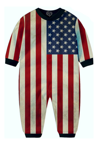 Macacão Pijama Bandeira Estados Unidos Infantil Eua