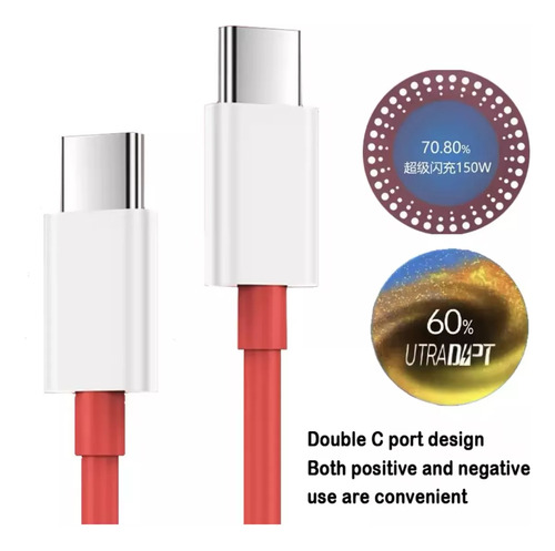 Cabo Carregador Usb-c Para Oneplus 2m 6a 200w Supervooc