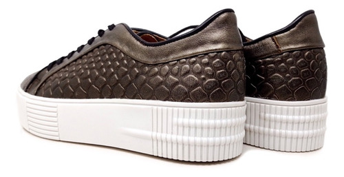 Imagen 4 de 8 de Sneaker Mujer En Piel Cuero Genuino Vacuno