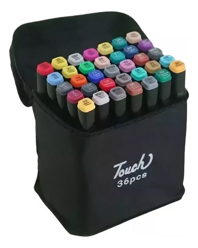 Kit Estojo Canetinhas 36 Cores Escolar Colorir Ponta Dupla