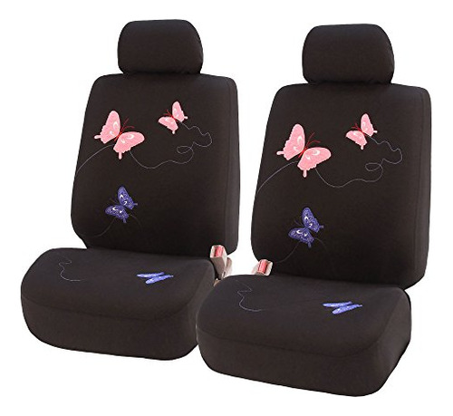 Fh Group Car Seat Covers Front Set En Black Cloth - M1sqf