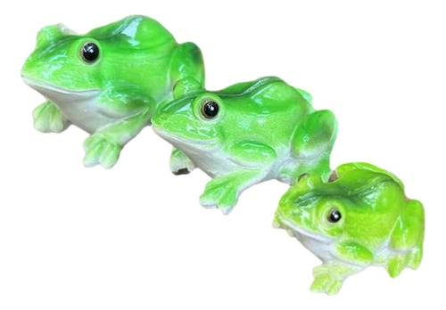 3pcs Rana Figuras En Miniatura Estatuas De Jardín