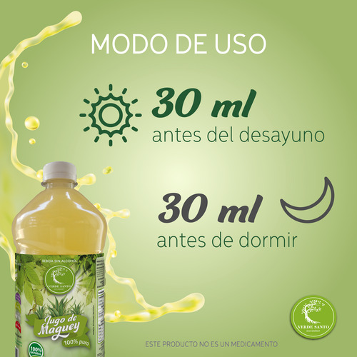 Bebida 9 Jugo 100% Puro Verde Santo Natural Original 1l